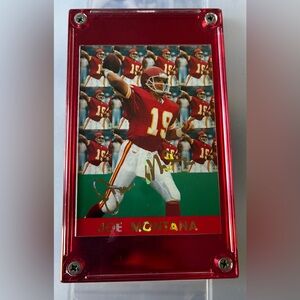 Joe Montana Football Card with Red Frame